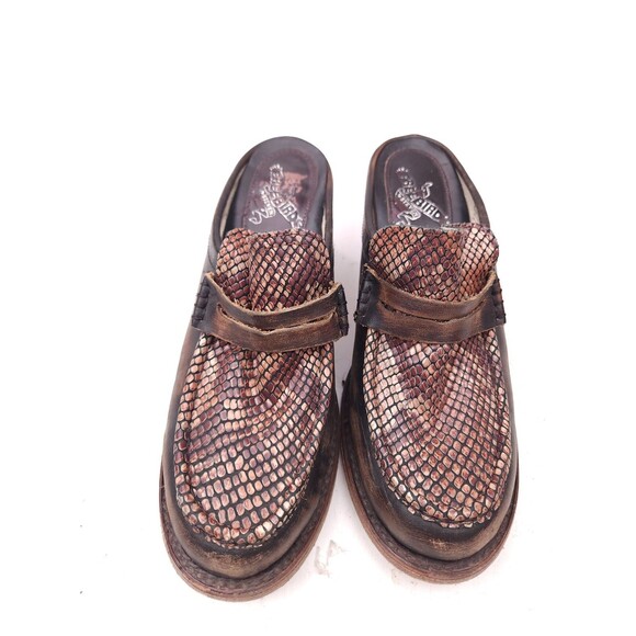 Freebird Collins Brown Multi Lizard Mule Penny Loafers Size 8 $245 - Picture 7 of 10